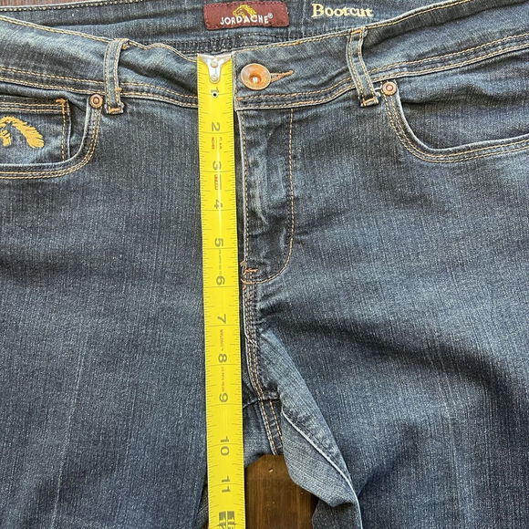 Jordache Bootcut Jeans Women Size 12 Dark Wash Denim Cotton Stretch Mid Rise Y2K - Picture 10 of 15